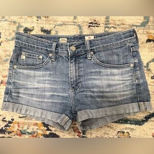 AG Adriano Goldschmied Light Blue Denim Cuffed Jean Shorts